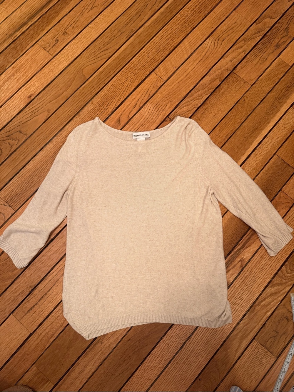 Light Beige Women's Boatneck Pullover Sweater